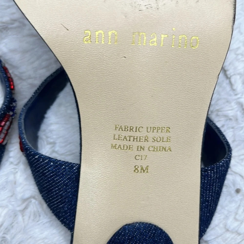 Y2K 90s Vintage American Flag Kitten Heel Sandals